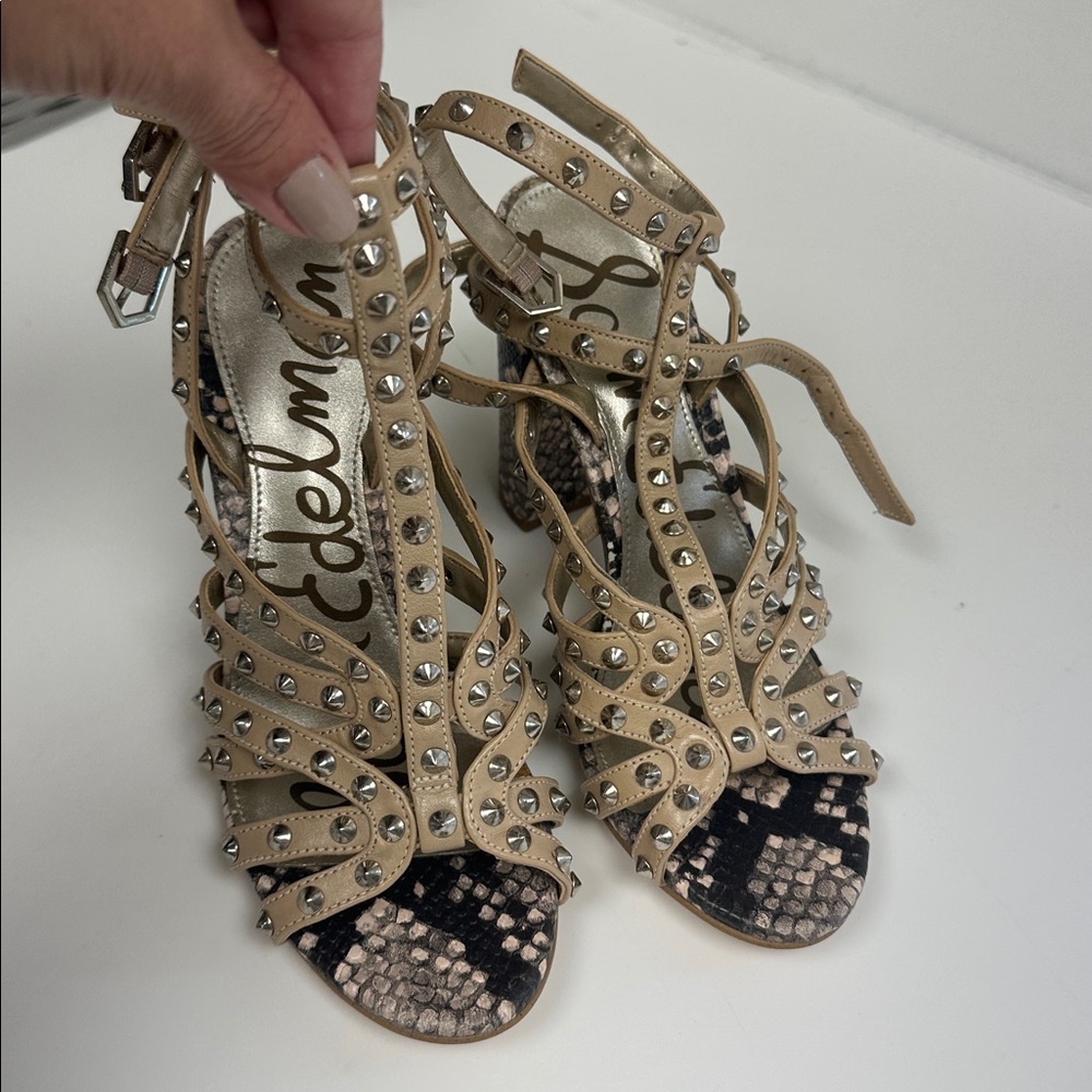 Sam Edelman Tan Studded Sandals